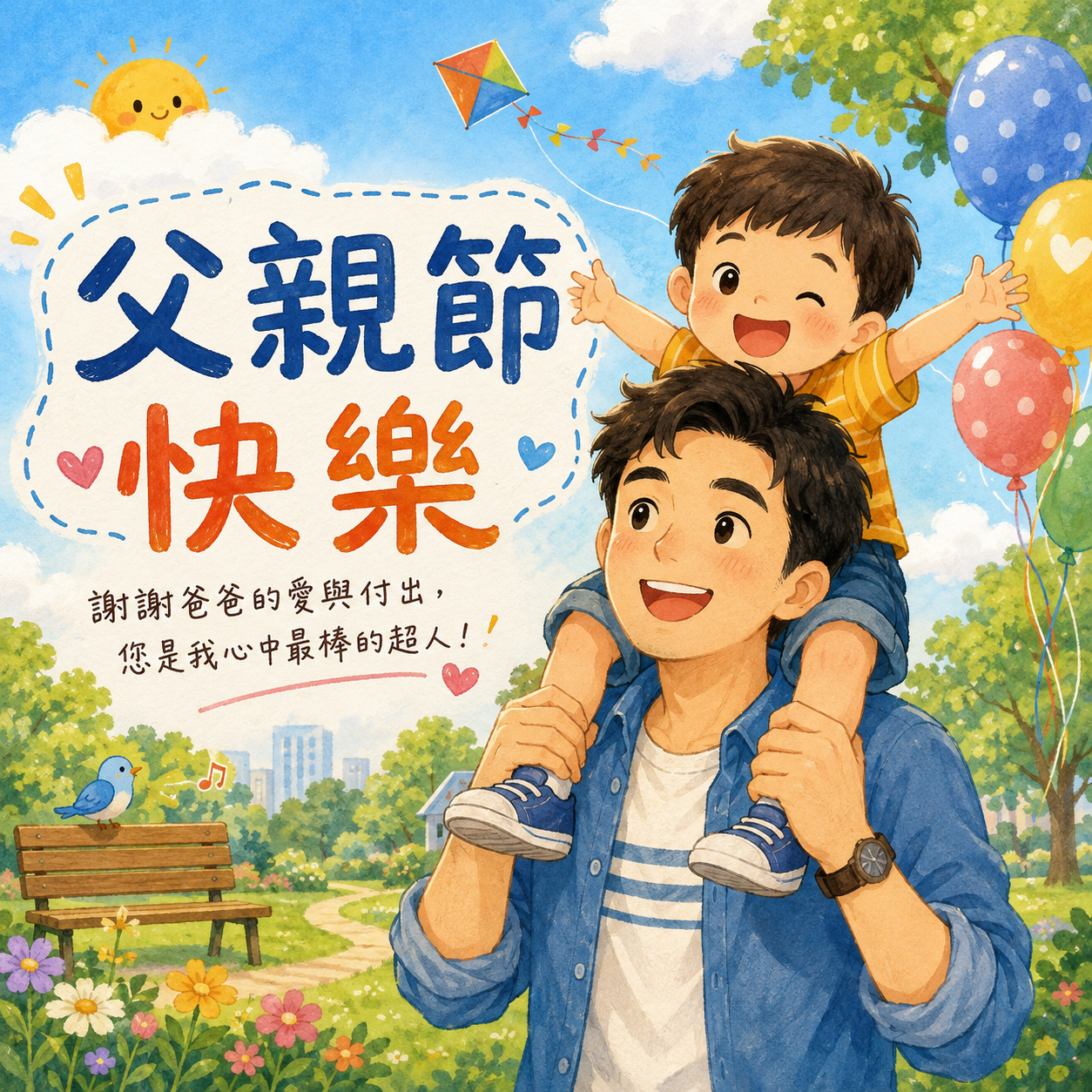 （AI 生成父親節快樂圖）
