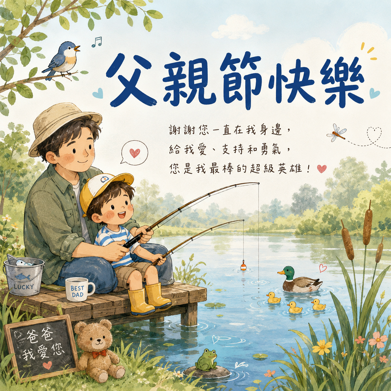 （AI 生成父親節快樂圖）