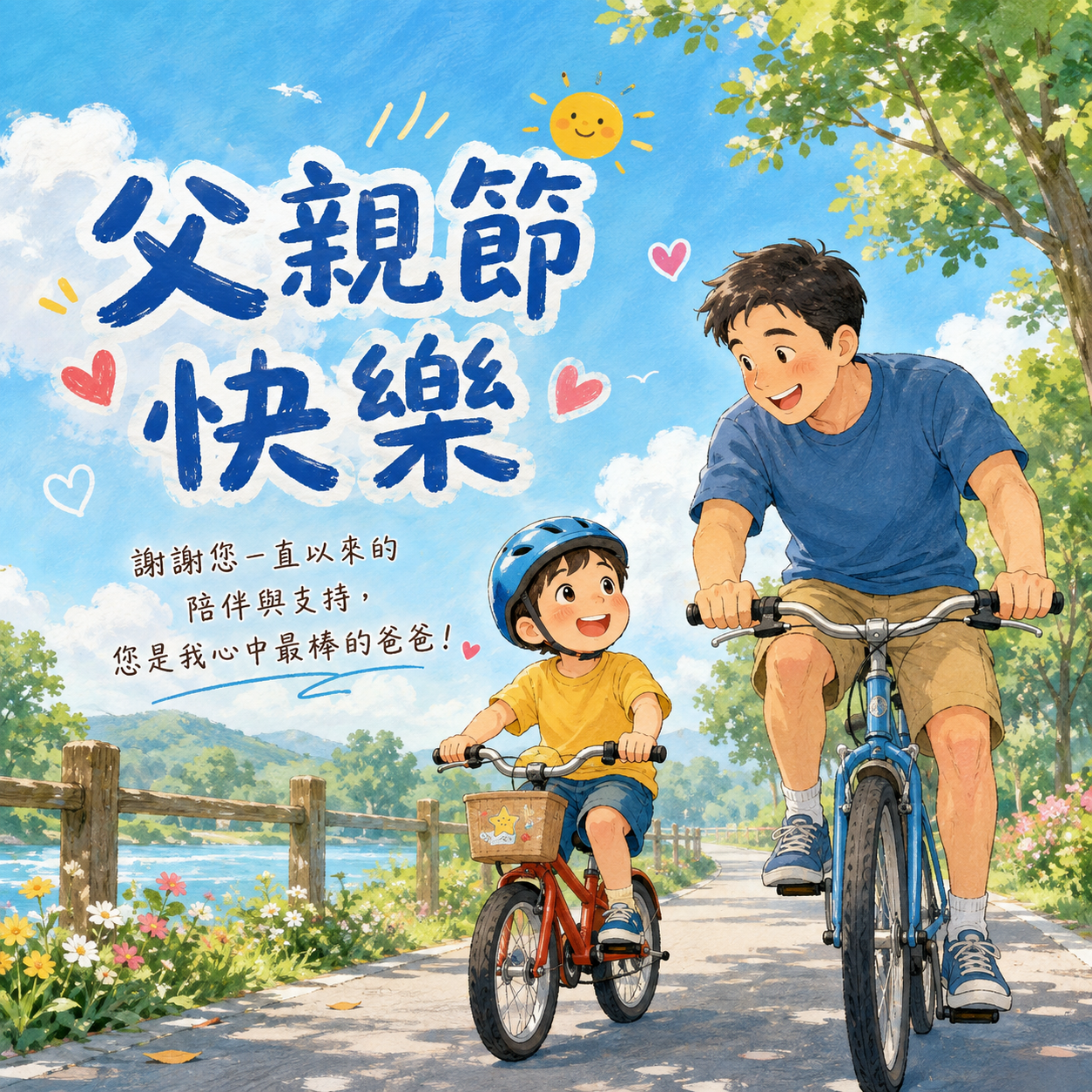（AI 生成父親節快樂圖）