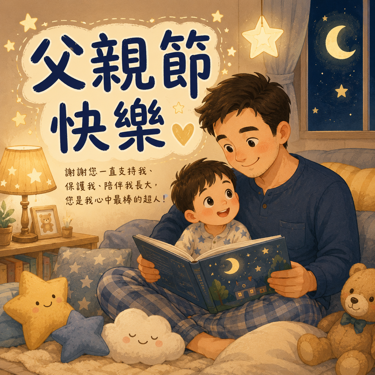 （AI 生成父親節快樂圖）