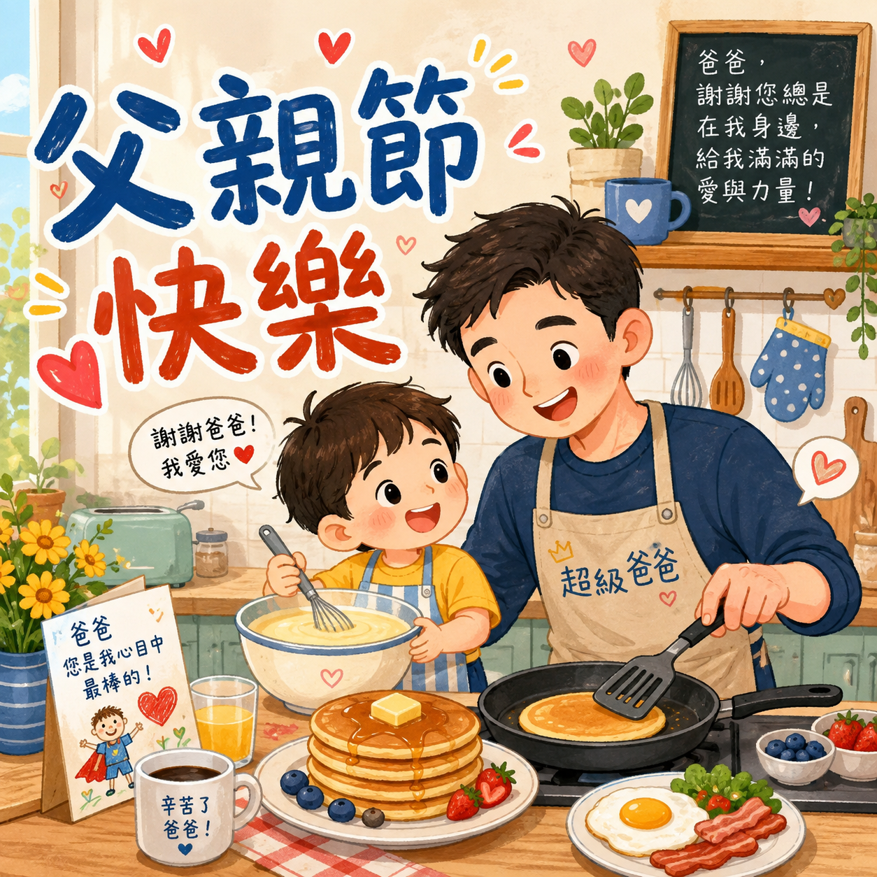 （AI 生成父親節快樂圖）