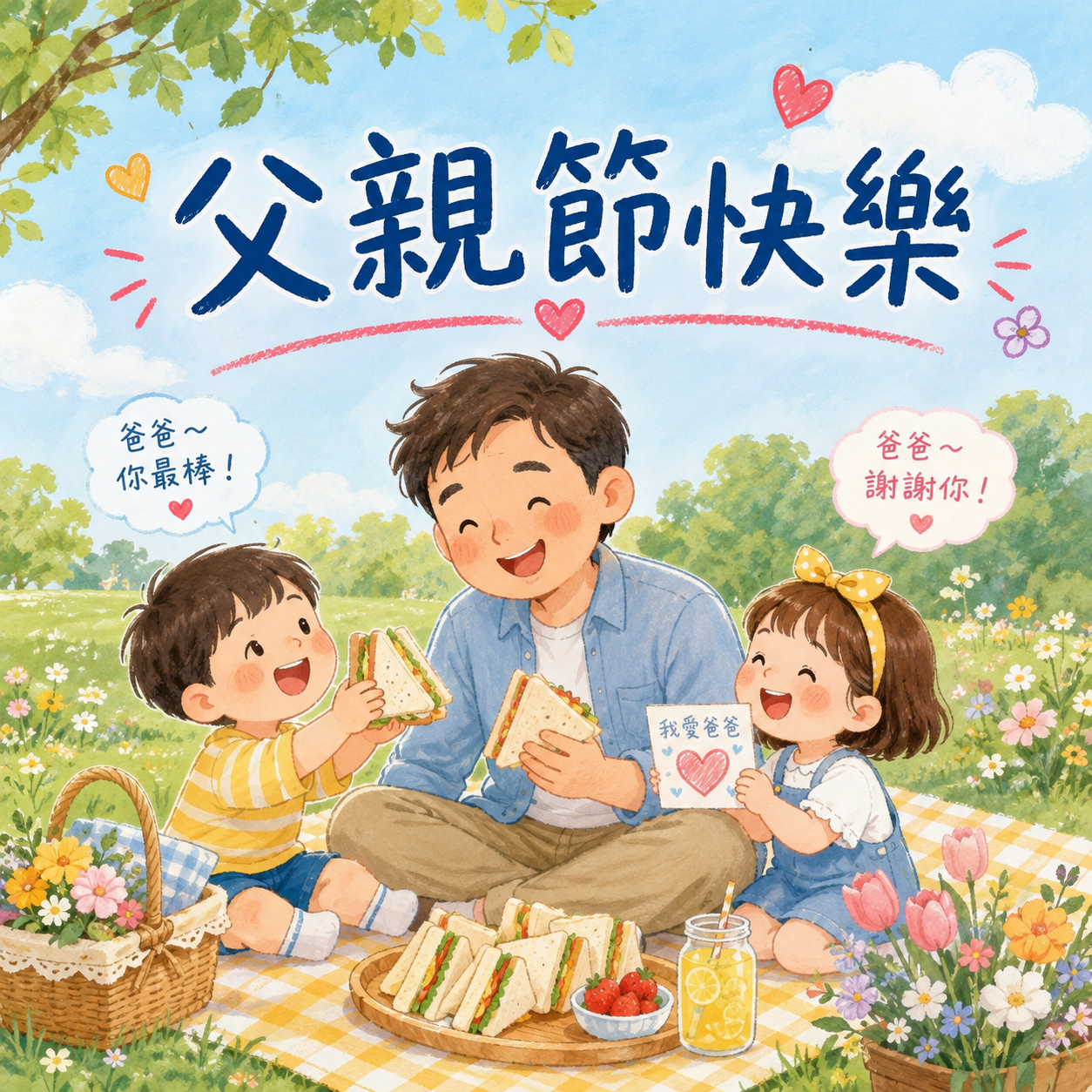（AI 生成父親節快樂圖）