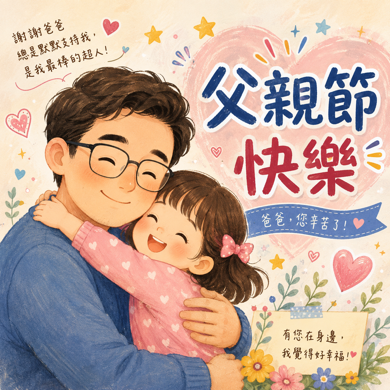 （AI 生成父親節快樂圖）