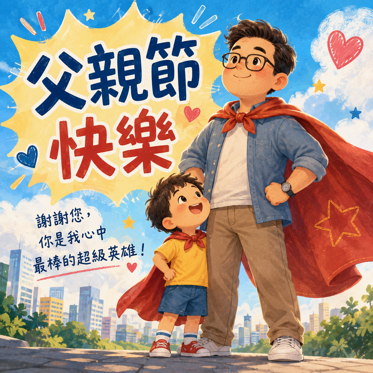 （AI 生成父親節快樂圖）