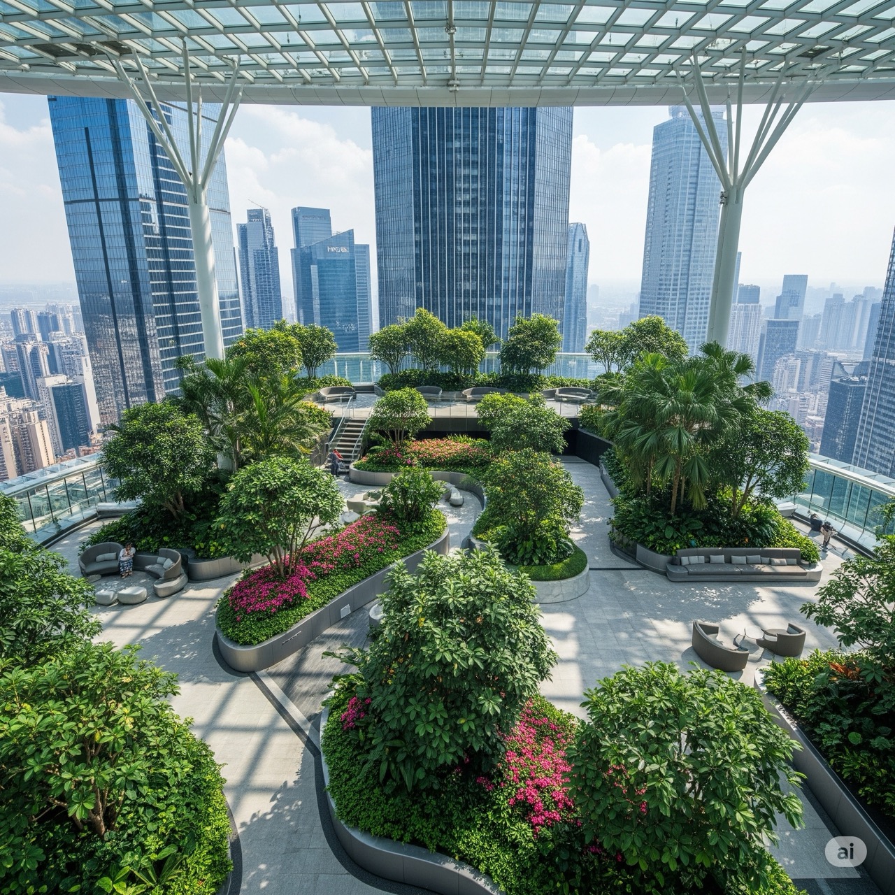 空中花園。AI生成