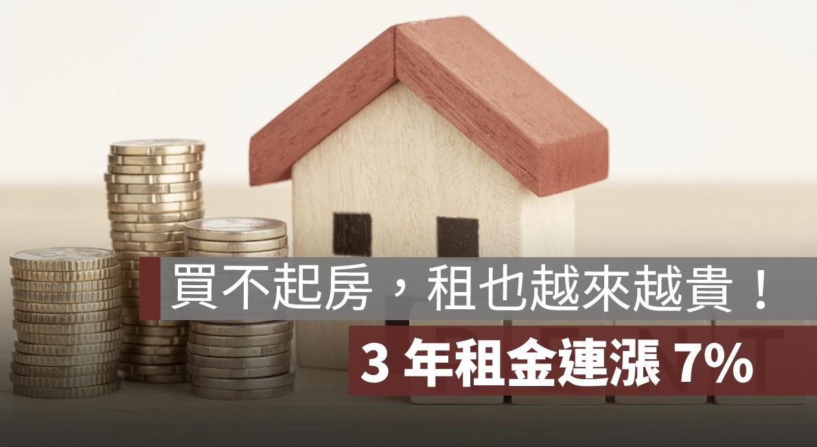 買不起房，租也越來越貴！3 年租金連漲 7%，租屋族壓力再升溫