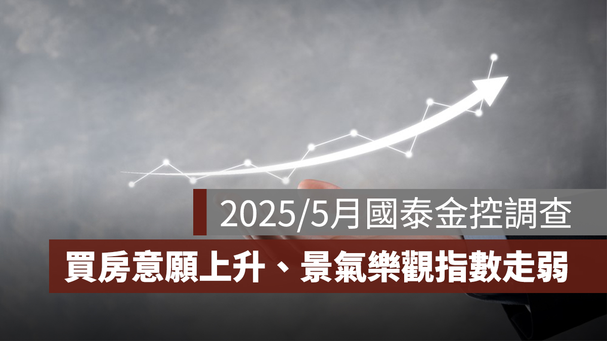 2025/5 月國泰金控調查:買房意願小幅上升、景氣展望樂觀指數走弱