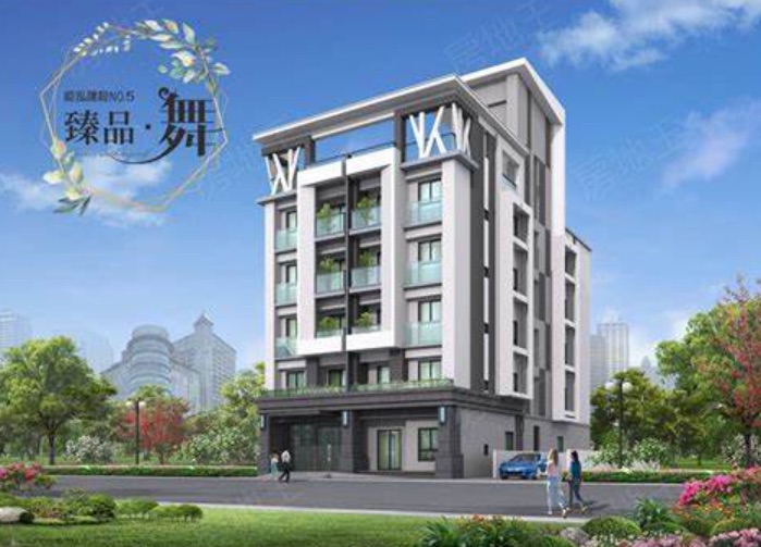 這次出事的爛尾樓建案「臻品舞」外觀示意圖位於嘉義。
