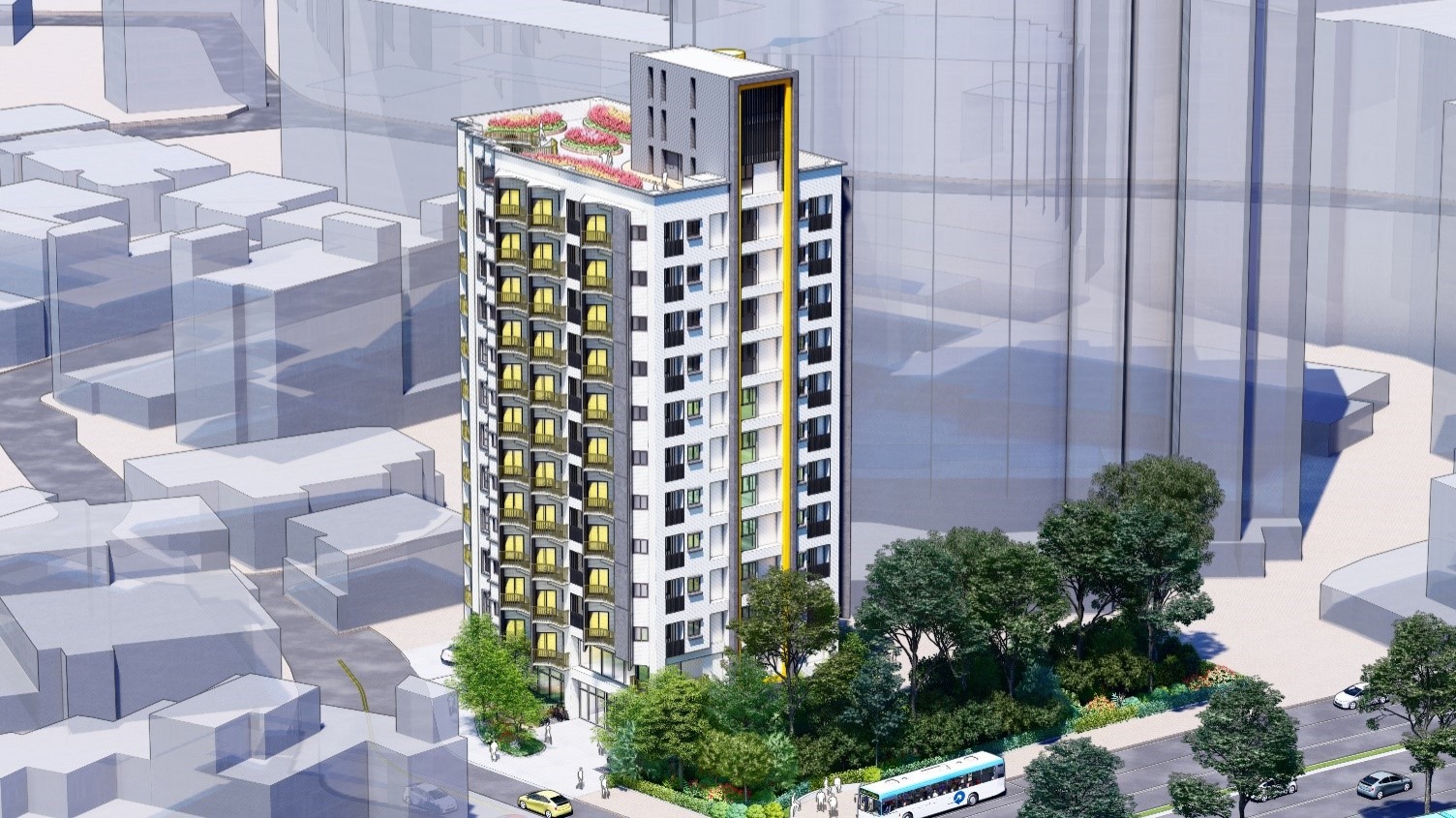 淡水海天段青年社會住宅模擬圖