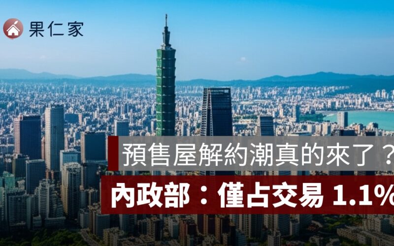 預售屋解約潮真的來了？數據揭露僅占交易 1.1%，多為多戶買家