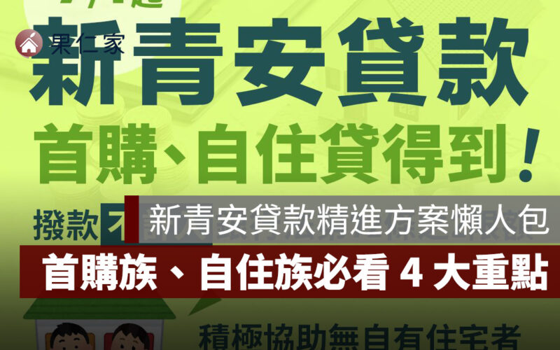 新青安貸款精進方案懶人包：首購族、自住族必看 4 大重點