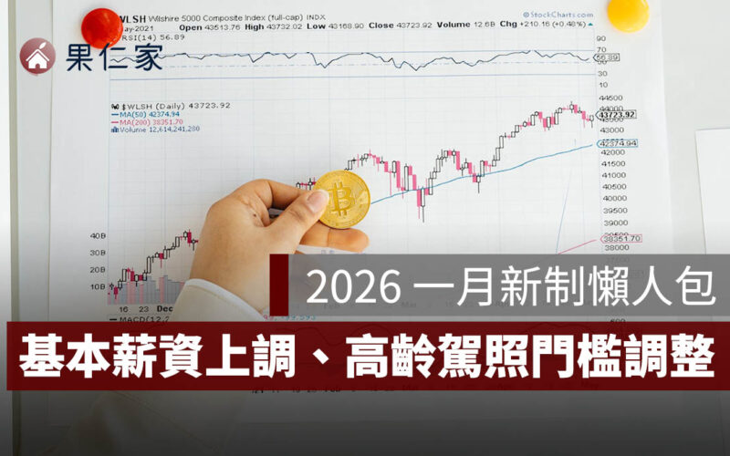 2026 一月新制：租屋補助新制、基本薪資上調、高齡駕照門檻調整，9 大元旦新制整理