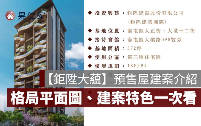 【鉅陞大藴】格局、平面圖、建案特色、生活機能分析及 PTT 評價一次看