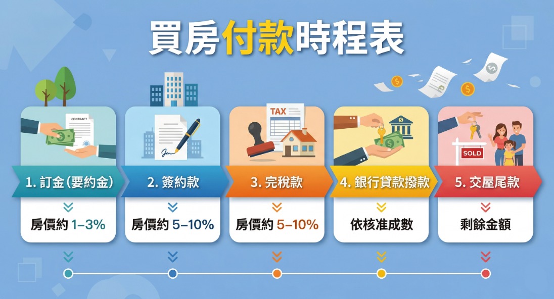 新成屋的付款時間點