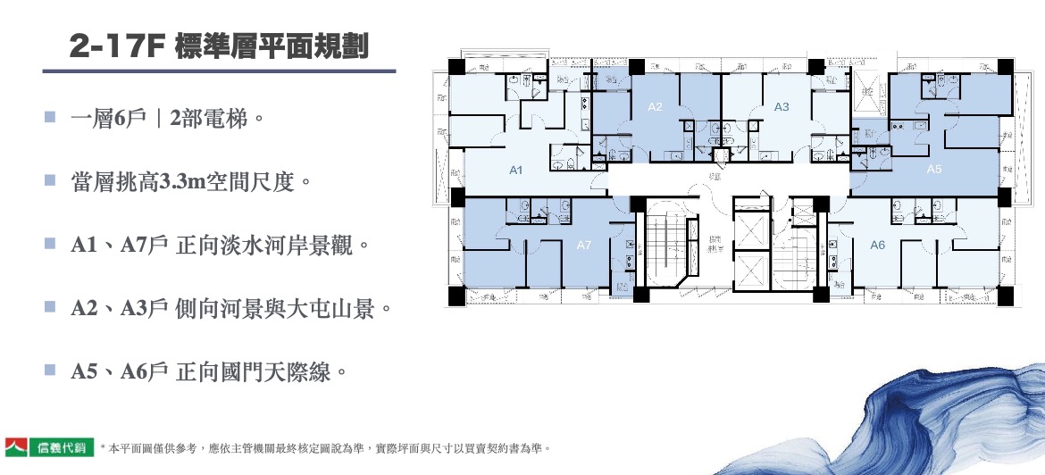 2 至 17 樓標準層平面規劃。圖源：信義代銷