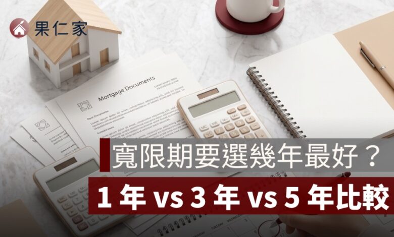 寬限期要選幾年最好？1 年 vs 3 年 vs 5 年比較