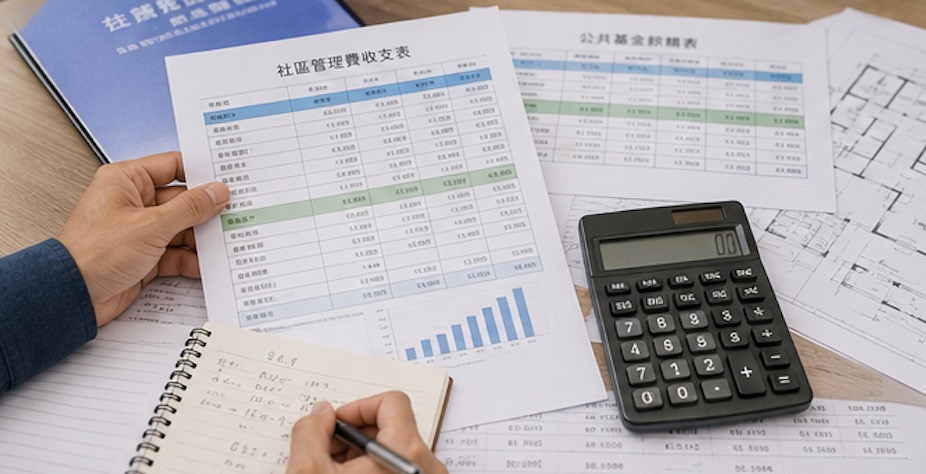 中古屋買方比對管理費收支與社區公共基金餘額