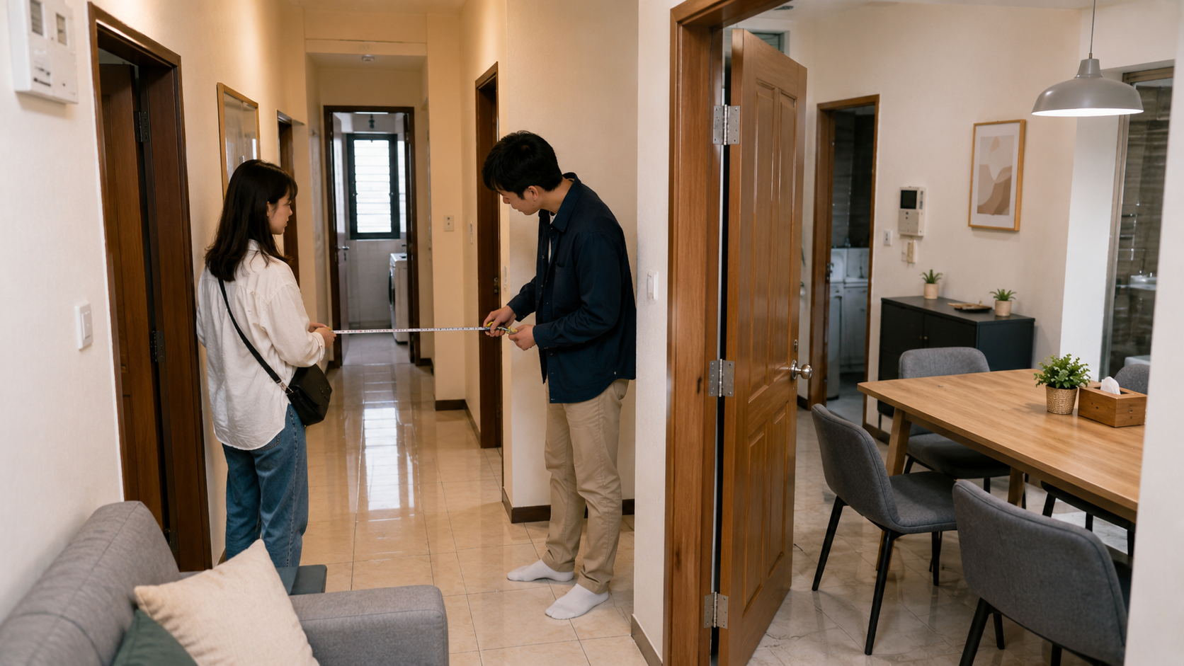 中古屋狹長走道與房門位置影響家具配置及生活動線