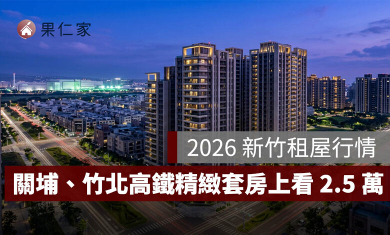 新竹租屋行情 2026：關埔、竹北高鐵精緻套房上看 2.5 萬，竹科工程師也喊痛？圖源：樂屋網提供
