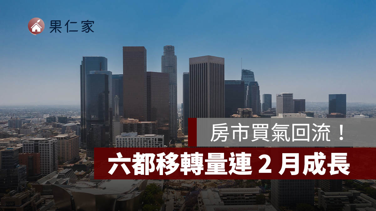 央行微鬆綁後房市買氣回流！六都移轉量連 2 月成長，6 月增至 1.83 萬棟