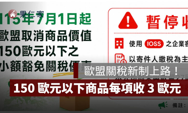 歐盟關稅新制上路！150 歐元以下商品每品項收 3 歐元，中華郵政暫停部分包裹（圖源：EZPost 官網）