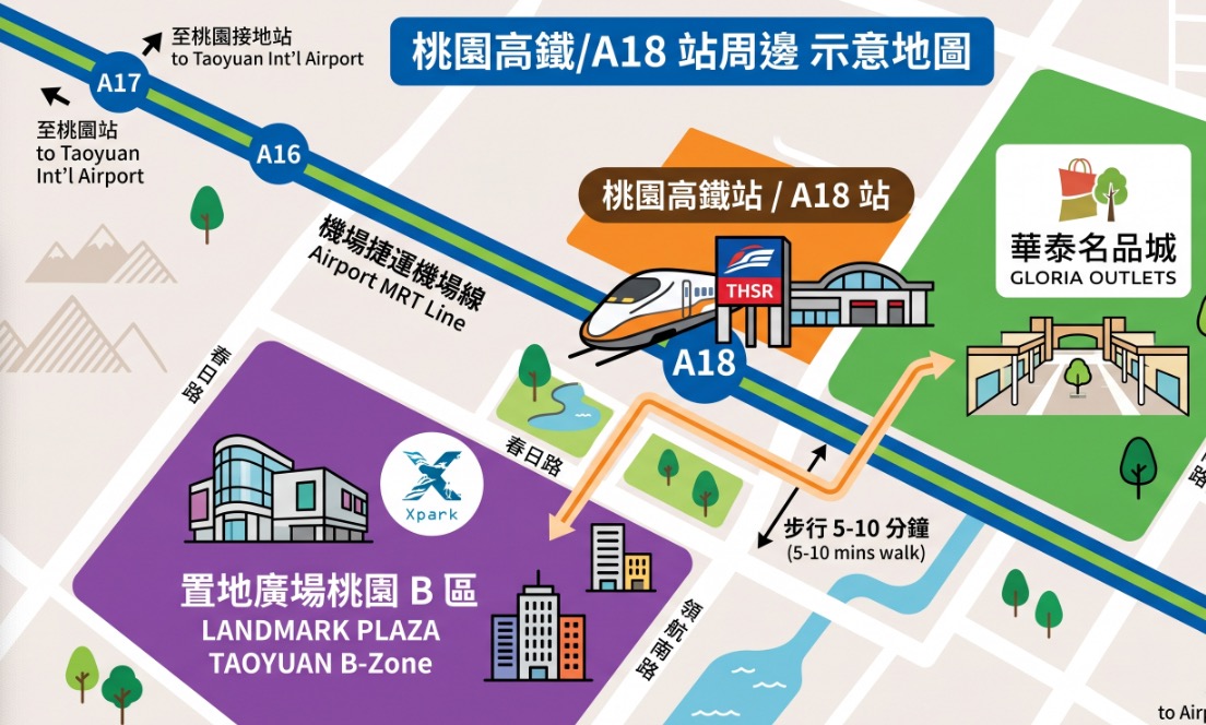 青埔置地廣場桃園 B 區位置示意圖