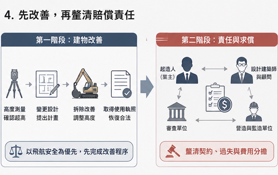 青埔置地廣場先改善建物再釐清損失責任流程圖