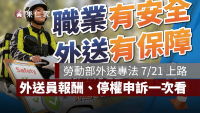 勞動部外送專法 7/21 上路！外送員報酬、停權申訴、保險與商家權益一次看（圖源：勞動部）