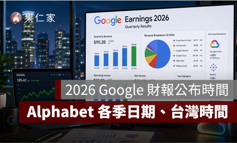 Google 財報公布時間 2026：Alphabet 各季財報公布日期、台灣時間一次看
