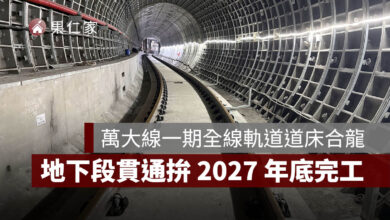 萬大線一期全線軌道道床合龍！9.5 公里地下段貫通，力拚 2027 年底完工（圖源：台北捷工局）