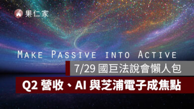 2026 國巨法說會 7/29 下午 4 點登場，Q2 營收、AI 與芝浦電子成焦點（圖源：國巨 FB）