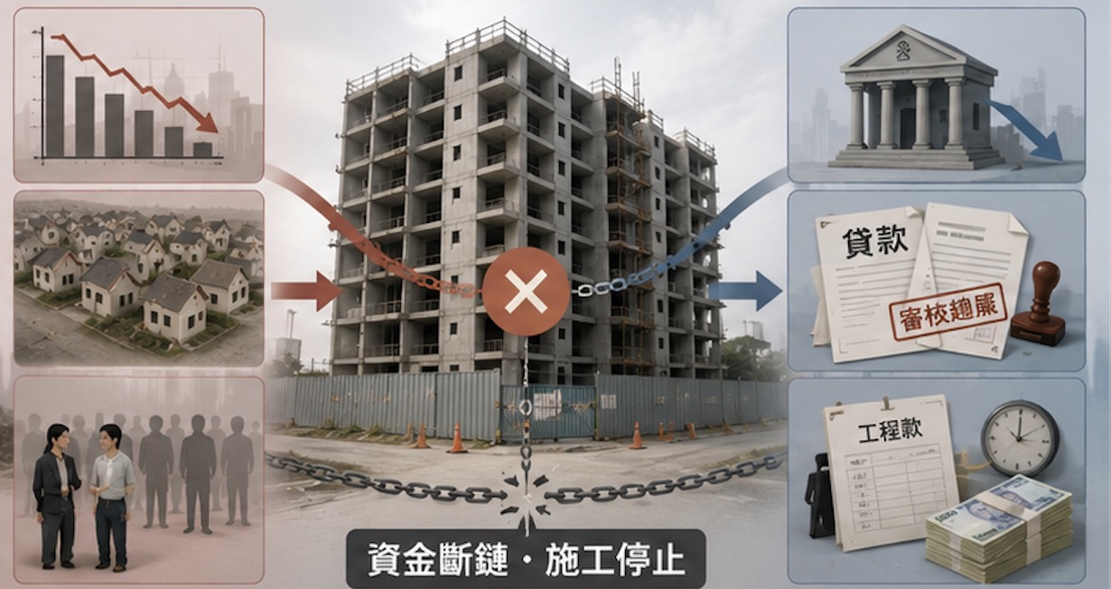 建商融資緊縮造成資金缺口