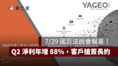 7/29 國巨法說會報喜！Q2 淨利年增 88%、AI 營收占 16%，客戶搶簽長約（圖源：擷取自國巨法說會簡報）