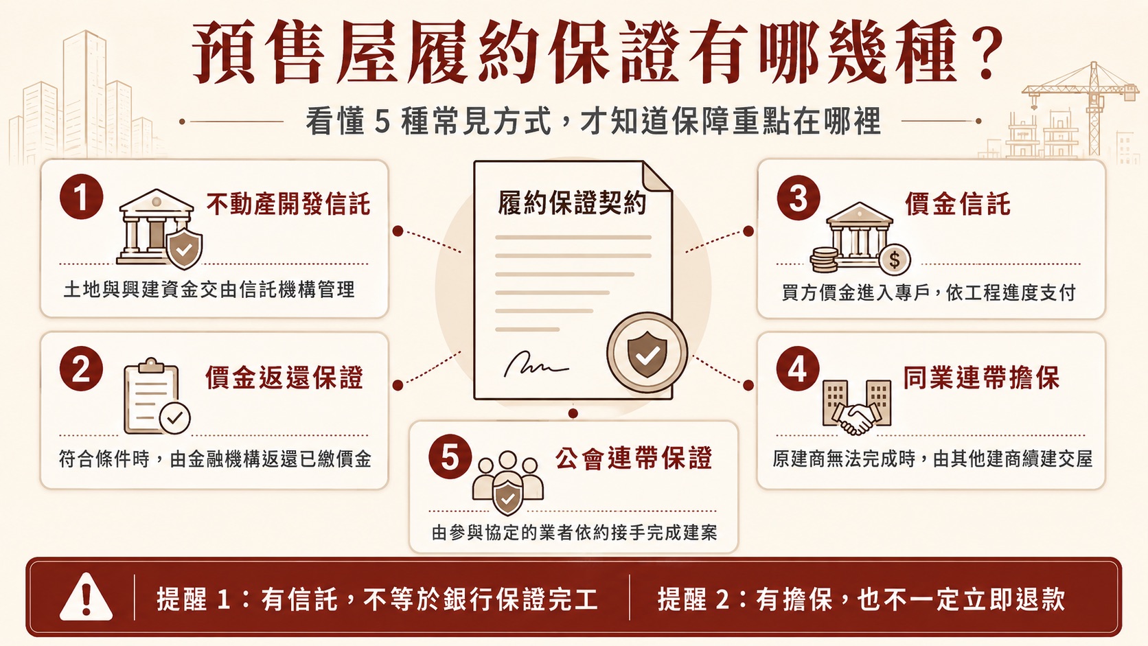 五種履約保證比較