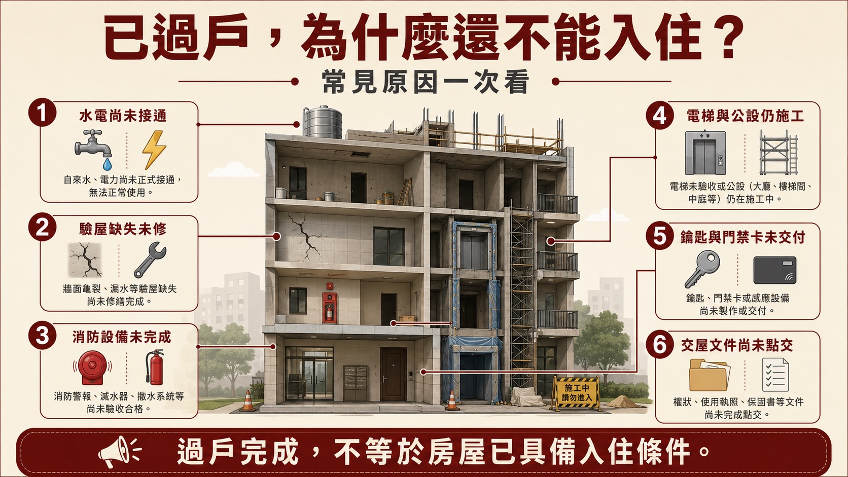 房屋完成過戶但仍不能入住的原因