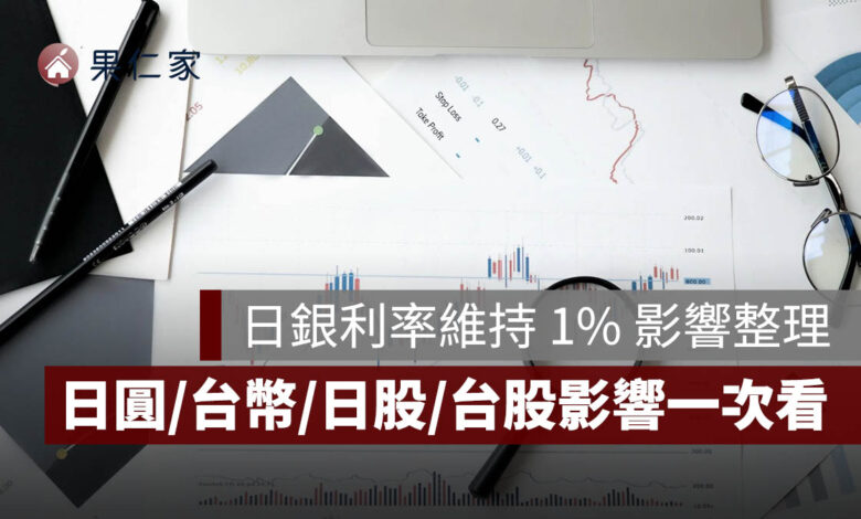 日本央行利率維持 1% 有何影響？日圓、台幣、日股與台股影響一次看