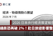 2026 日本央行完整展望報告出爐：通膨恐再破 2%！日圓會漲嗎？赴日旅遊、日股影響整理圖源：日本央行 7 月《經濟與物價情勢展望》完整報告