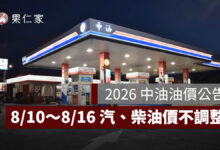 8/10～8/16 中油油價不調整！95 無鉛維持 32 元，汽柴油都不漲（圖源：中油官網）