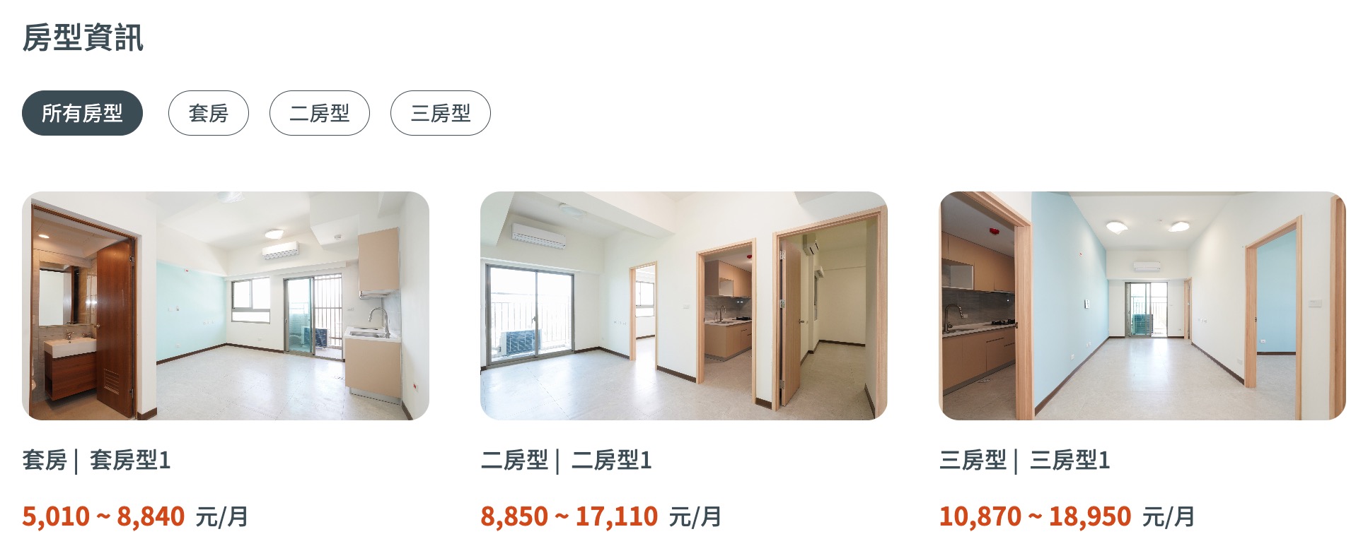 2026 台南社宅房型（圖源：擷取自安居・好室官網）