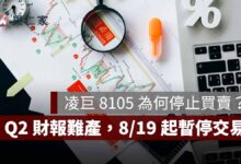 凌巨 8105 為何停止買賣？Q2 財報難產、董事只剩 1 人，8/19 起股票暫停交易