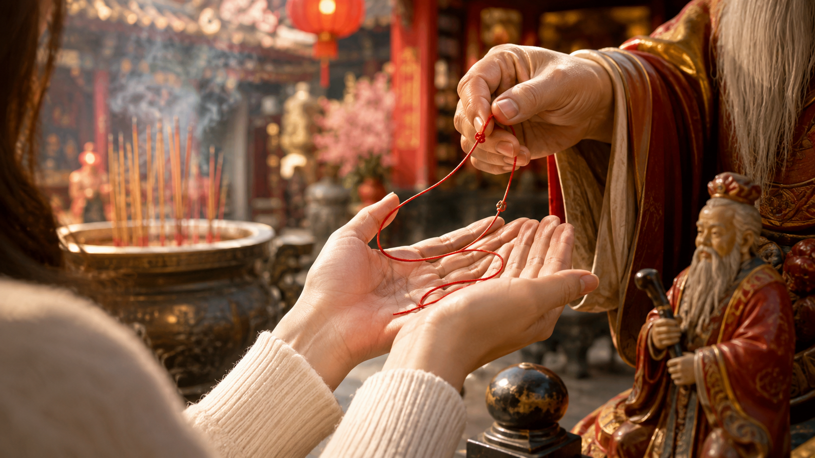 七夕拜月老（AI 生成拜月老示意圖）