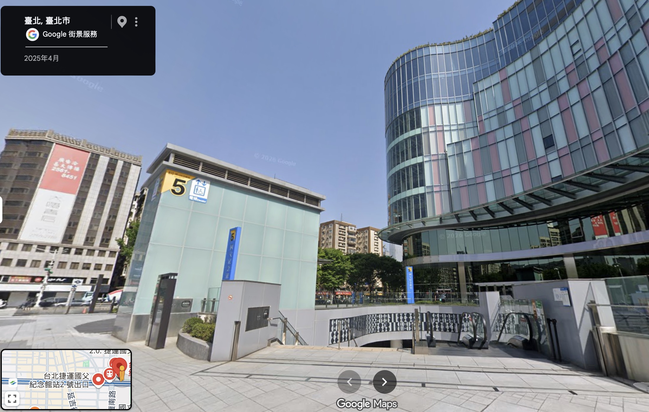 國父紀念館站 Google map 截圖