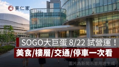 SOGO大巨蛋 8/22 試營運！遠東Garden City 美食、樓層、交通、停車一次看