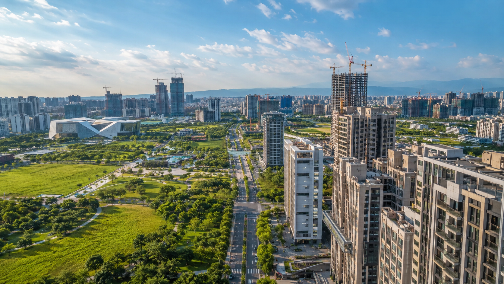 台中超巨蛋周邊（AI 示意圖）