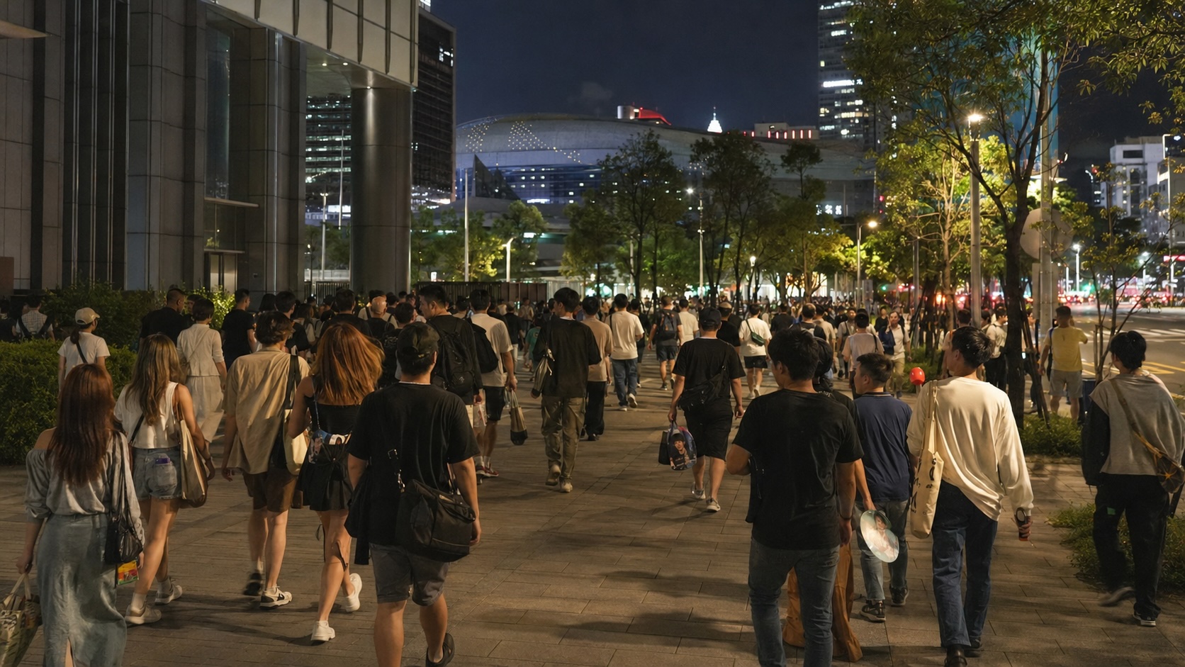 台北大巨蛋散場避開人潮步行前往市政府站示意圖