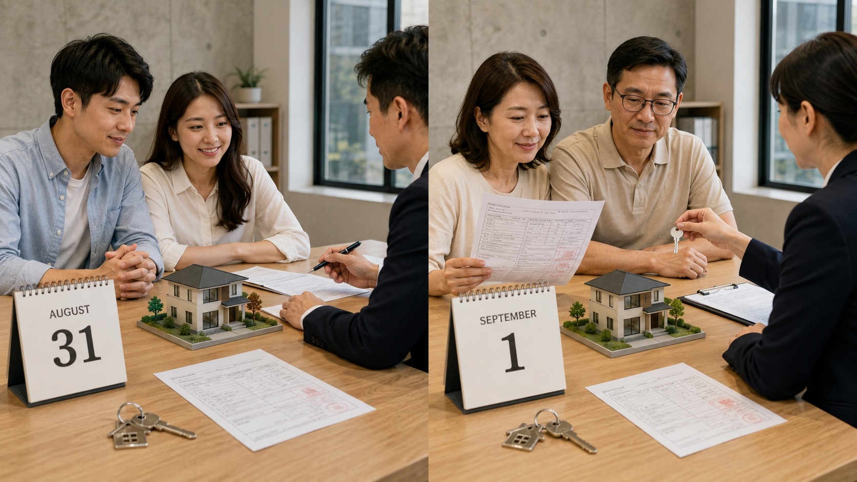 8月31日與9月1日房屋過戶地價稅納稅義務差異示意