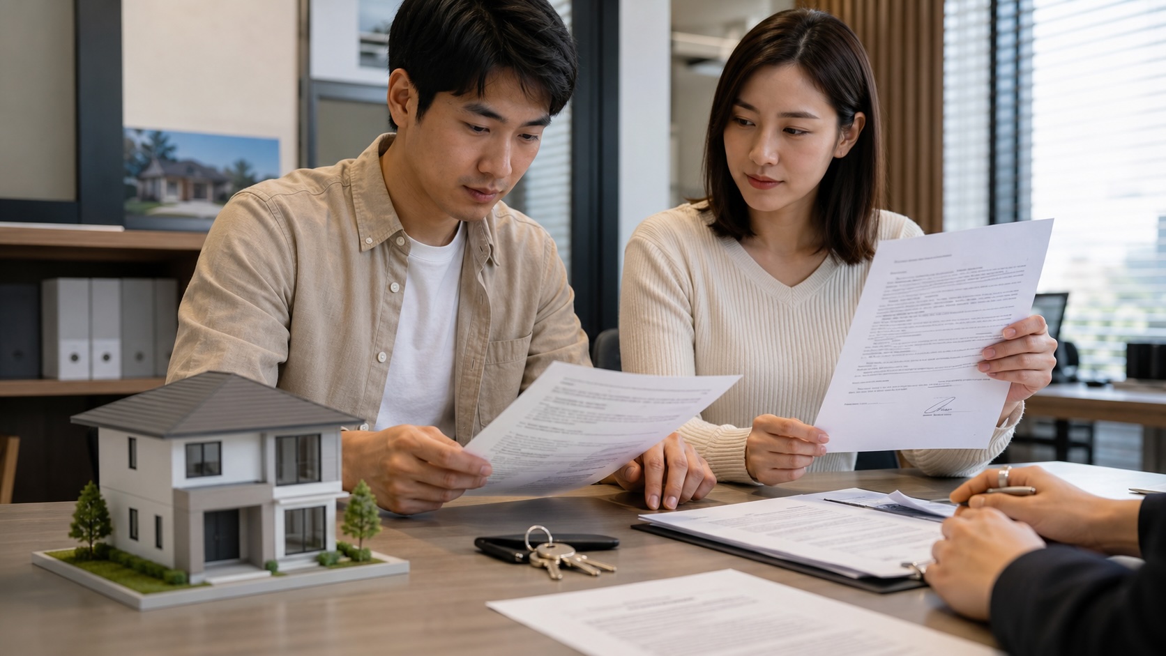 房屋簽約交屋與土地所有權移轉登記流程情境示意