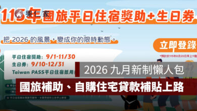 2026 九月新制懶人包：國旅補助、自購住宅貸款利息補貼上路，7 項新規一次看（圖源：擷取自交通部觀光署）