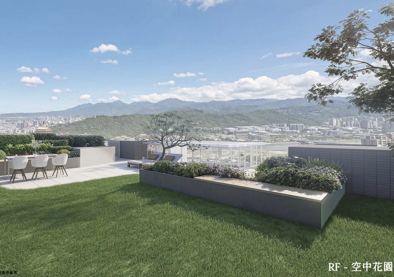 頂樓空中花園示意圖。信義房屋提供