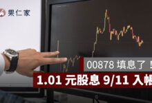 00878 填息了！11 個交易日完成填息，1.01 元股息 9/11 入帳